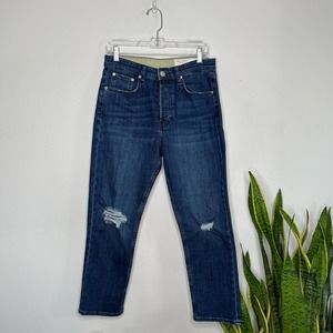 Rag and Bone Maya High Rise Slim Ankle Jeans Dark Wash 28
